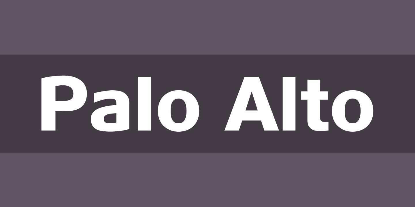 Beispiel einer Palo Alto Regular-Schriftart